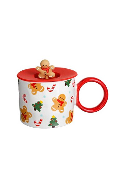 Housevetta Christmas mug, Gingerbread man, silicone lid, 400 ml