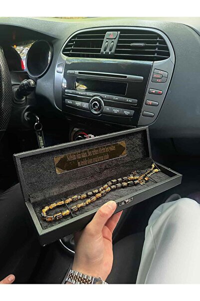 tesbihediye altın tozundan yapılma kehrıbar tesbıh isimlı harflı yazılı kutul...