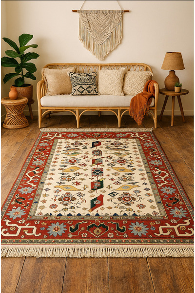 Anatolia Looms El Dokuma Antik Yörük Halısı 206×274 cm %100 Yün – Doğal Kök Boya – Koleksiyonluk