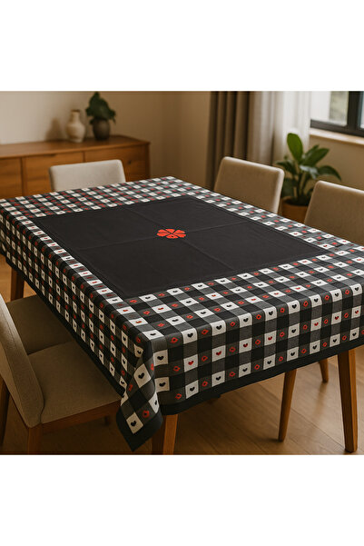 MODAFABRİK Christmas Checkerboard Pattern Tablecloth