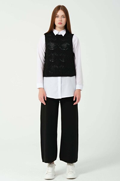 Hatun Atila Hatunatila Knitted Knitwear Double Set 5050 Black