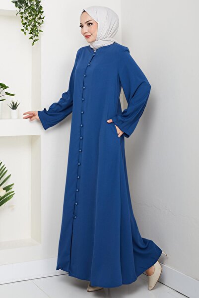 hafsamina Φεράς με λαβή και κουμπί Indigo HM2861