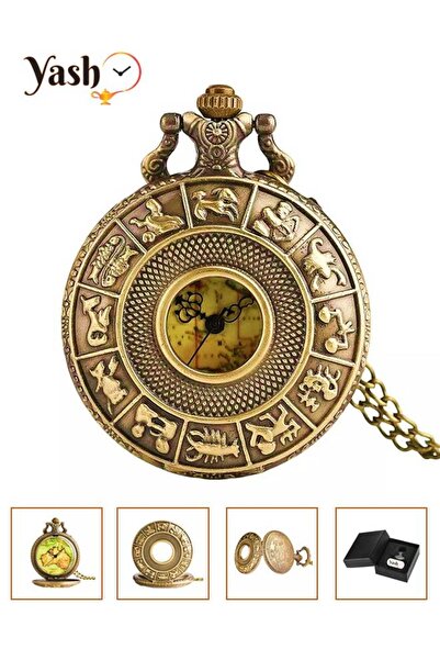 Yash Zodiac Signs Quartz Pocket Watch