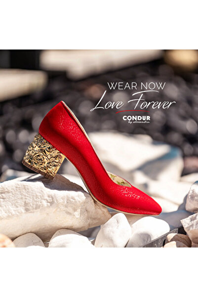 OEM Women's Shoes with Thick Heels Melina Red - 35