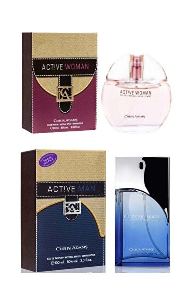Chris Adams مجموعة عطر أكتيف مان 100 مل وامرأة 80 مل أو دو بارفان
