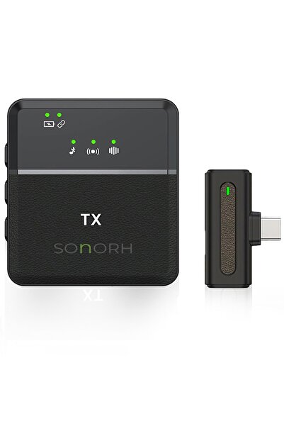 SONORH Lavalier wireless ® SX8, USB tip C, reducere a zgomotului, afișaj LED,...