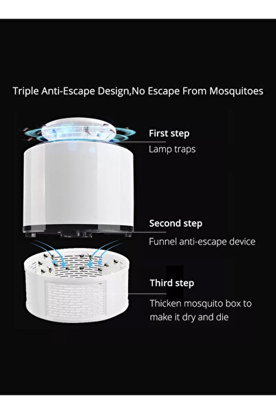 Generic USB Powered Electric Mosquito Killer With Trap Lamp YD03 White