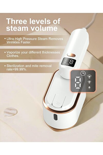 HYX Travel Steamer Iron for Clothes - 1200W Portable Handheld Steamer (White)