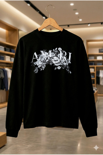 FEEL STYLE Μακρυμάνικο μπλουζάκι Flower με τύπωμα Ύφασμα που δεν είναι υγρό και δεν κρύει