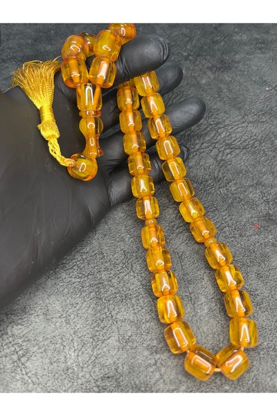 Mos Tespih Mărgele de rugăciune de chihlimbar cu ciucuri de frânghie de dimen...