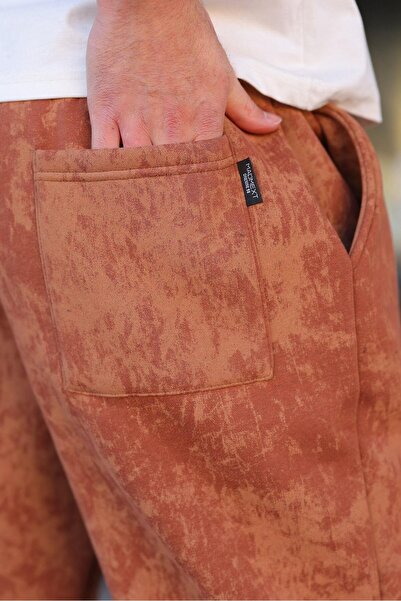 Madmext Φούτερ Jogger με σχέδιο μπατίκ καφέ E6582