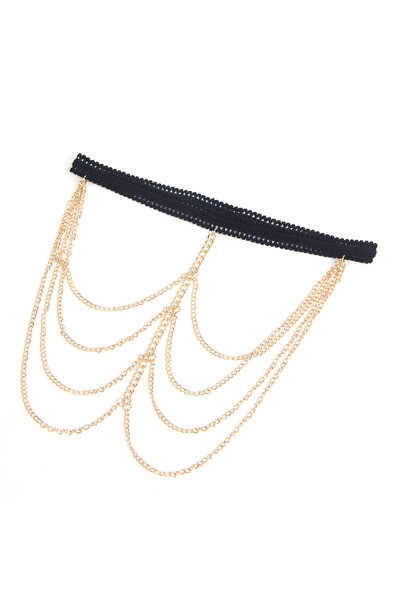 Lingerie and Fashion Style Leg bracelet with four layers of gold chains