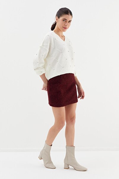 Shopping Shop Kaşe mini skirt bordo