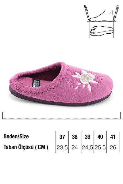 GEZER Women's Winter Pu Comfortable Sole Embroidered Design Home Garden Slippers
