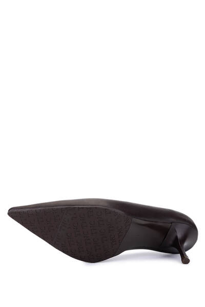 Tamer Tanca Women's Faux Leather Brown Heeled Shoes