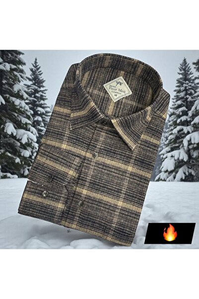 EREN STYLE Classic 100% Cotton Long Sleeve Anti-Sweat Winter Flannel Shirt (Regular Fit)