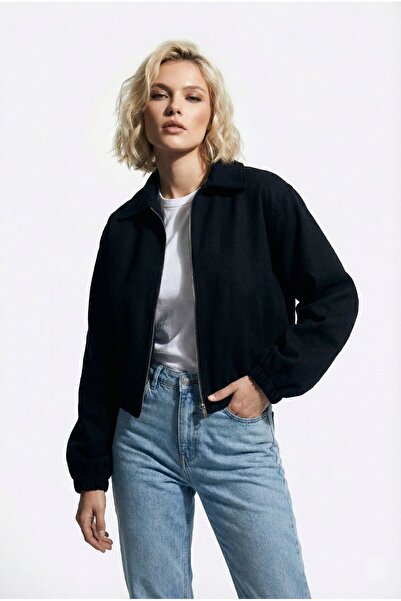 Ceylen Jachetă casual pentru femei, supradimensionat din bumbac gabardină, cu...