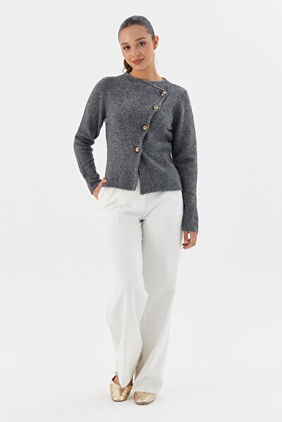 Shopping Shop Asymmetrical Cut Cardigan Anthracite