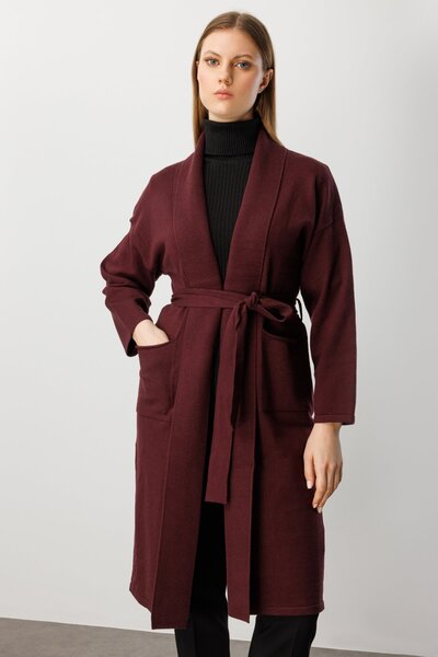ON TRİKO Ontri̇ko Belted Shawl Collar Cardigan 60900-26K