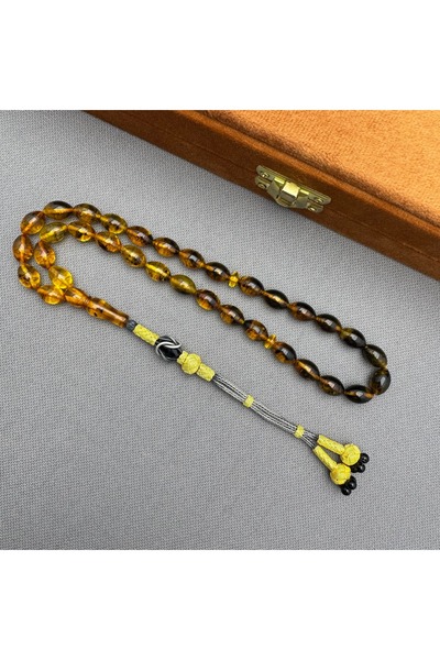 Bülbül Tesbih 1000 ayar Kazazlı Süzme Fosilli Dominik Damla Kehribar Tespih