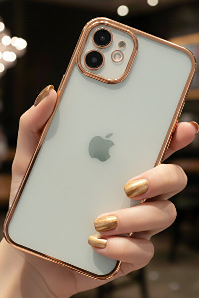 TechTrove Apple iPhone 12 Uyumlu 3D Kamera Korumalı Şeffaf Tasarım Bumper Kılıf