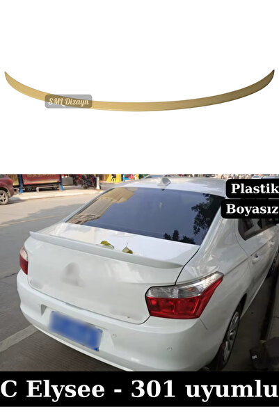 SML Dizayn C Elysee 301 Spoiler Bagaj Üstü Spoyler Boyasız Plastik