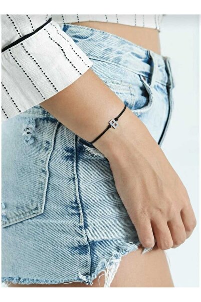 Dream Cut Collection B Letter Bracelet - Black