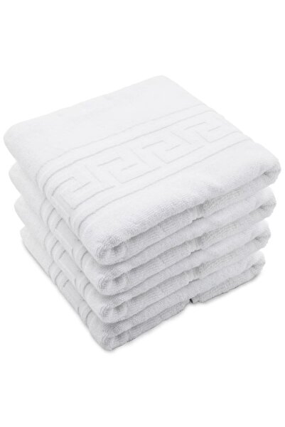 OEM Set of 4 towels Greek Hotel Supplier, 50x90 cm, 100% cotton, white