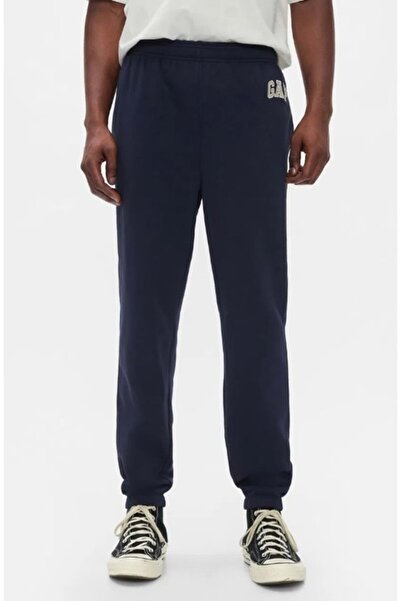 GAP V-Heritage 500382 Logo Fleece Jogger Ανδρικό παντελόνι από ύφασμα γαλλικής πετσέτας ΣΚΟΥΡΟ ΜΠΛΕ