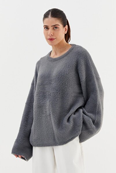 Shopping Shop Soft Textured Oversized Sweater Anthracite