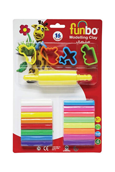 Clips M.Clay 200g 16 Colors + 4 Molds Modeling Clay (Multicolor)