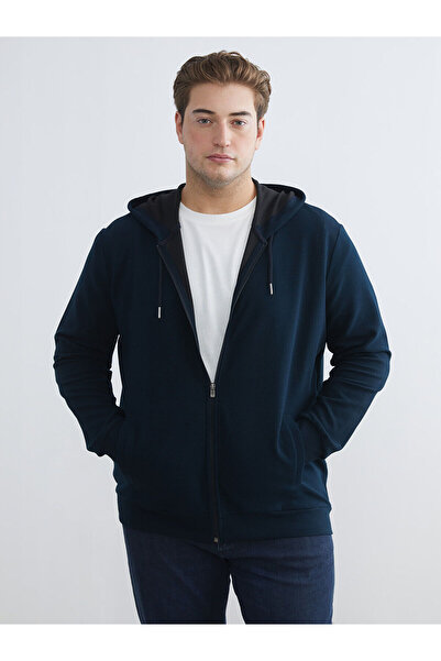 LC Waikiki Ανδρικό φούτερ με φερμουάρ Vizyon New Season Standard Fit με κουκούλα