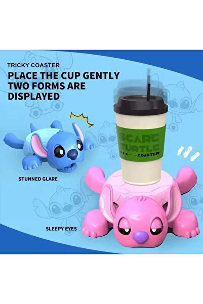 DÜKKAN DESİGN قاعدة كوب متحركة بغرزة وردية اللون