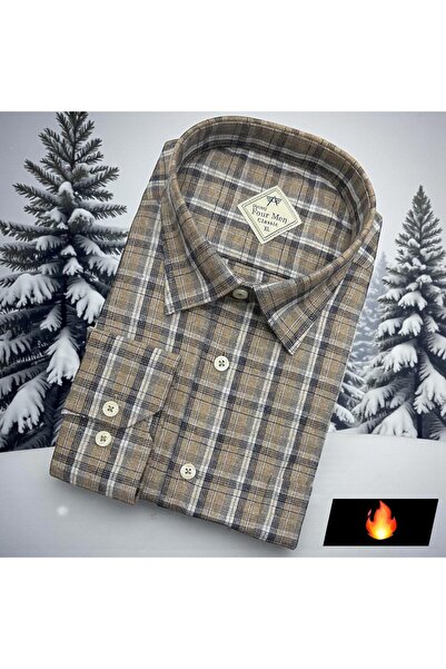 EREN STYLE Classic 100% Cotton Long Sleeve Anti-Sweat Winter Flannel Shirt (Regular Fit)