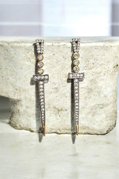 MatmazelLavinya Zircon Stone Sword Earrings