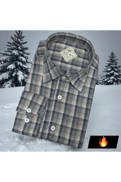 EREN STYLE Classic 100% Cotton Long Sleeve Anti-Sweat Winter Flannel Shirt (Regular Fit)