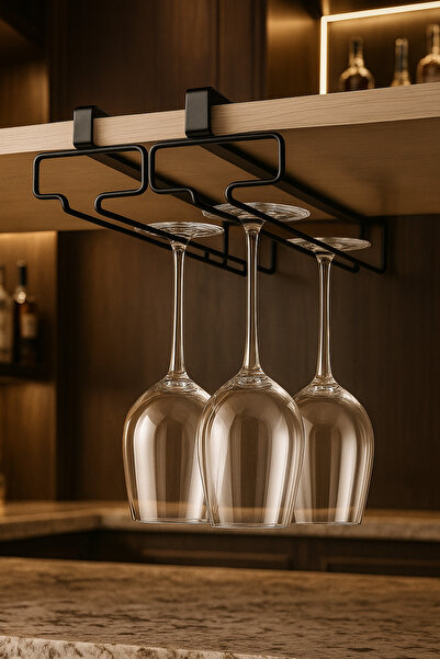 Wirewel İkili Dolap İçi Geçmeli Kadeh Askısı Organizer, Kolay Montajlı Bardak Askılığı Düzenleyici