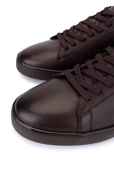 Tamer Tanca Men's Genuine Leather Brown Sneakers & Sports Shoes