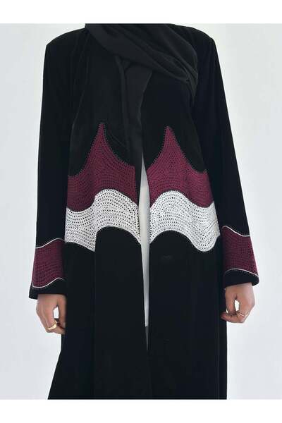 AYA mw1790 عباية مخمل شغل هاري مع كرستال