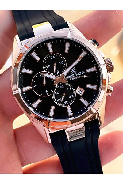 Daniel Klein Men's Wristwatch 30 Meters Water Resistant Silicone Band + Bracelet Gift Vs.Blkt.0716