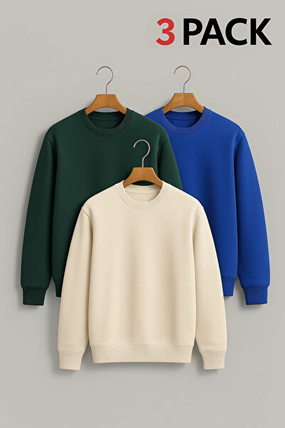 COMBİNE MİCHAİL Men's Oversized Premium Winter 3-Piece Sweater
