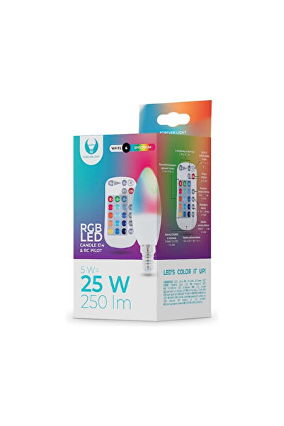 Atlas RGB Forever bulb with remote control C37 E14/25W/250lm