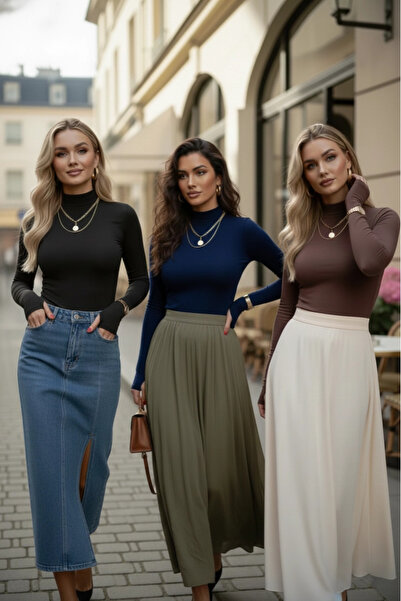 PASTELASTORE 3-частен комплект за жени в кафяво, черно и тъмно синьо