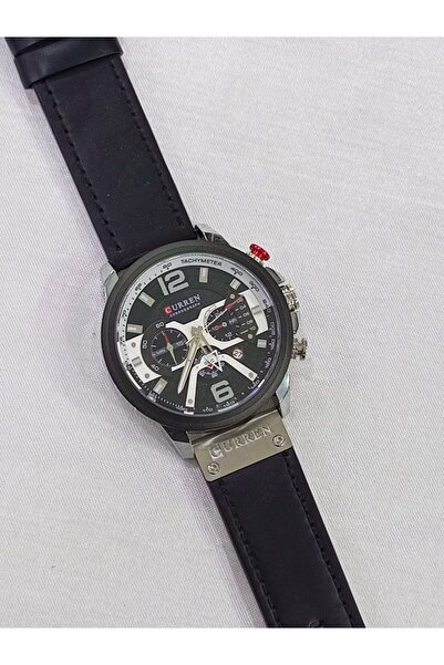 Curren deri kordonlu, kronometreli, takvimli, su geçirmez, 2 yıl garantili er...