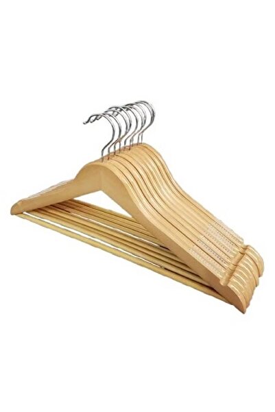 NKX مجموعة من 10 شماعات خشبية مانعة للانزلاق مع قبضة مطاطية