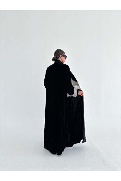 AYA mw1789 عباية مخمل شغل هاري مع كرستال