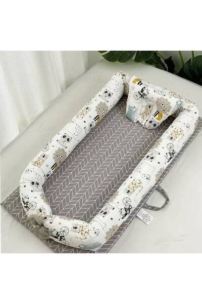 NKX Pure Cotton Portable crib mid-Bed Detachable and Washable Newborn Baby sleeping