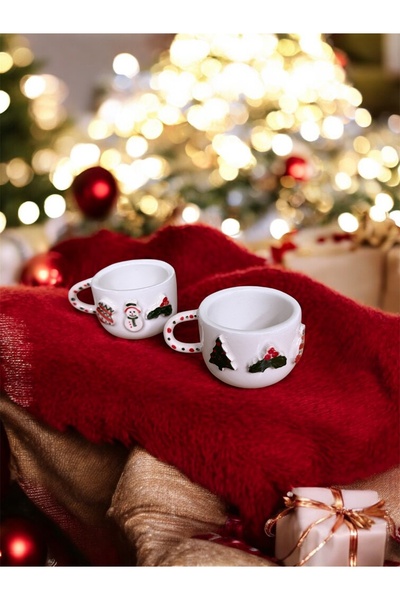 Home Yeniyıl temalı 2 adet mini espresso fincanı