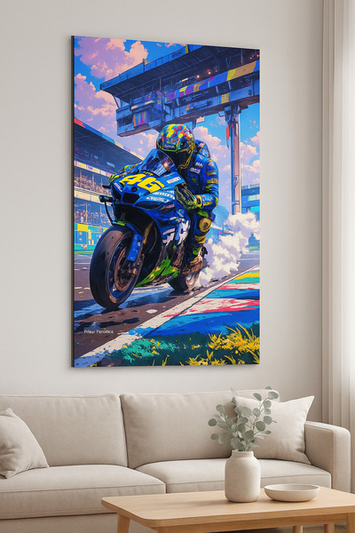 BLT DİZAYN Blue Racing Motorcycle Cam Table