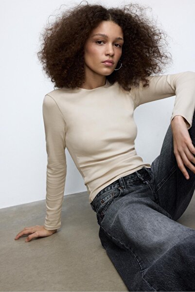 Stradivarius Long sleeve basic T-shirt